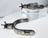 Antique American frontier spurs displaying Southwestern silversmithing influence