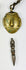 Six Tibetan bronze amulets including religious and symbolic figures