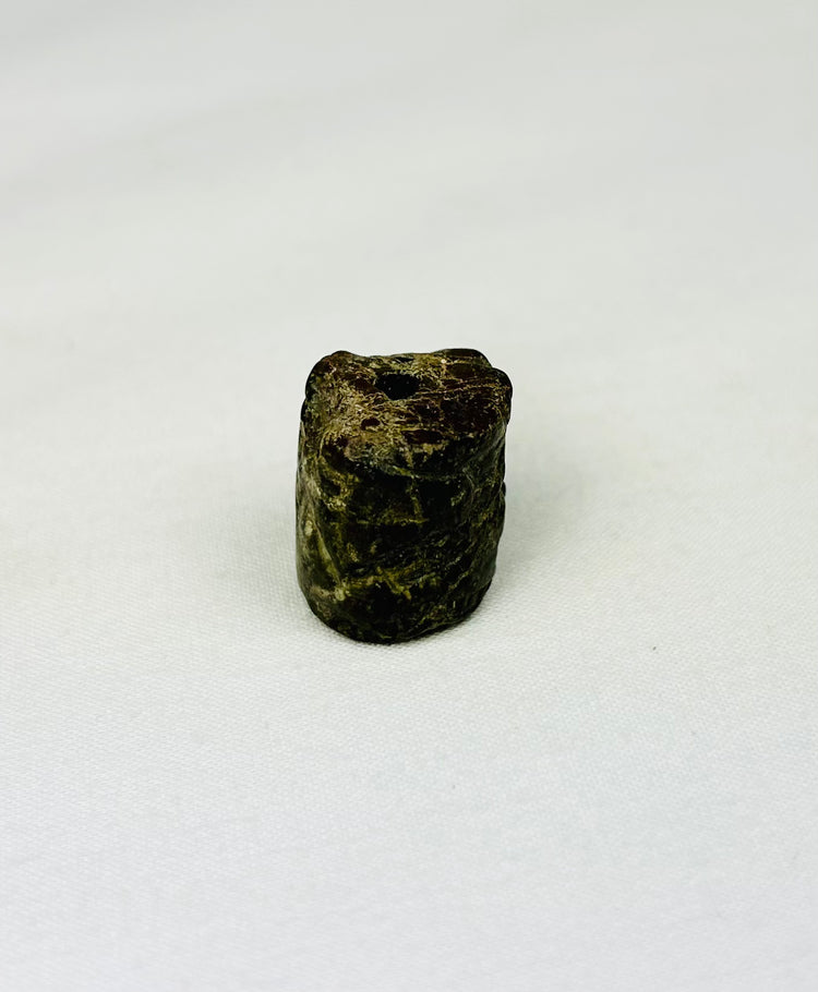 Ancient Egyptian Carved Stone Cylinder Bead | Predynastic Snake Amulet | 3100–2600 BCE
