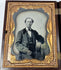 Two original glass ambrotypes housed in a molded floral union case