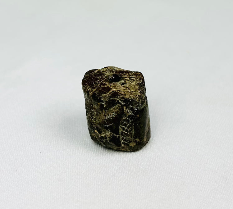 Ancient Egyptian Carved Stone Cylinder Bead | Predynastic Snake Amulet | 3100–2600 BCE