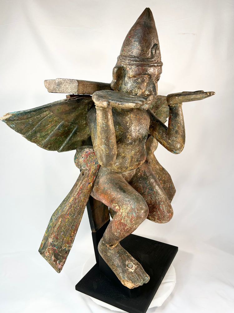 19th-century Garuda figure with outstretched wings — Hindu religious sculpture