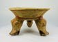 Ancient ceramic bowl with three animal-form legs and red-brown slip, Costa Rica, 800–1200 AD