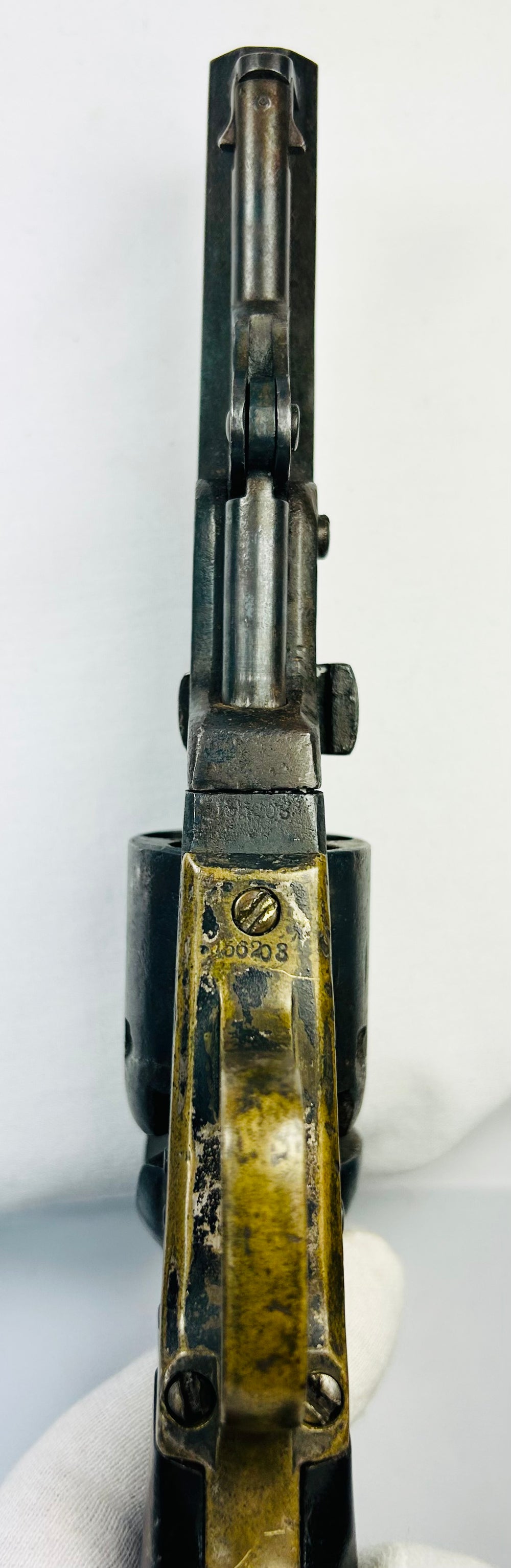 Hartford 1859 Colt Model 1849 Pocket Revolver, .31 caliber, engraved percussion cylinder, antique collectible firearm