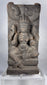 Indian Gajalakshmi architectural carving with elephants and custom display stand