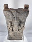Carved wooden Gajalakshmi figure symbolizing prosperity and abundance