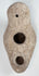 Near Eastern terracotta oil lamp with rounded enclosed reservoir