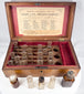 Antique wooden apothecary case containing 20 glass medicine bottles