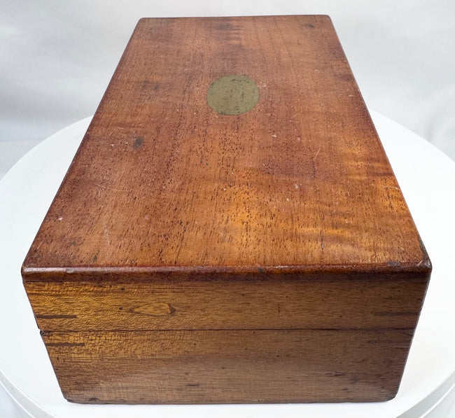 Victorian portable pharmacy case with fitted compartments and glass vials