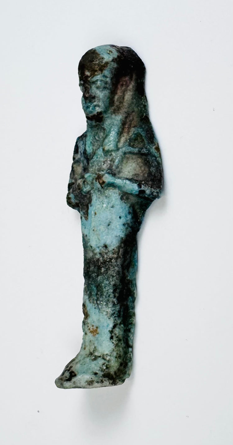 Small ancient Egyptian mummiform ushabti figure measuring 2.75 inches tall