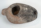 Late Antique Holy Land oil lamp with weathered terracotta surface