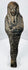 Front view of an ancient Egyptian dark stone ushabti dating to circa 700–600 BCE