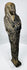 Three-quarter view of a Kushite-Saite period Egyptian shabti with striated wig and hieroglyphic inscription