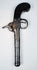Cannon-barrel percussion pistol with external hammer and trigger guard