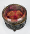 French decorative jewelry casket with dark patina and brass highlights