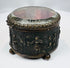 Worn sectional silk cushion inside a 19th-century French jewelry box