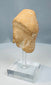 Greek terracotta woman’s head with veiled or draped hairstyle