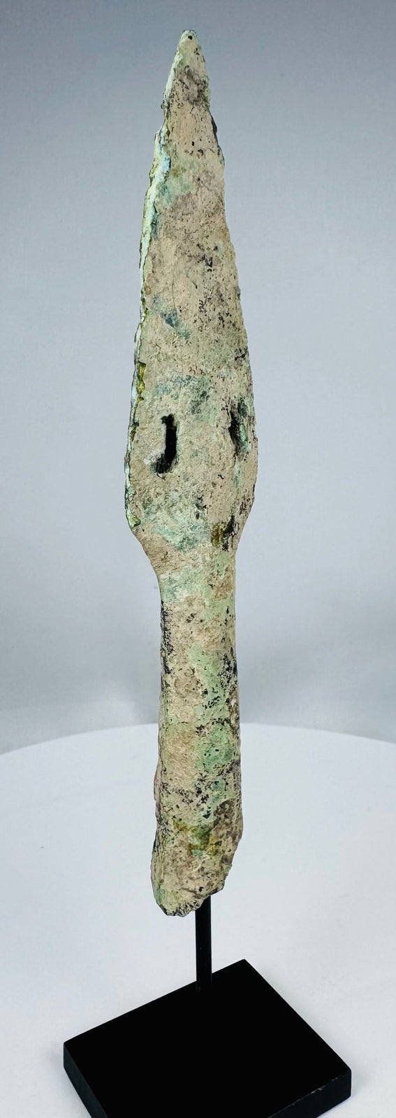 Archaeological Vietnamese bronze weapon with green patina