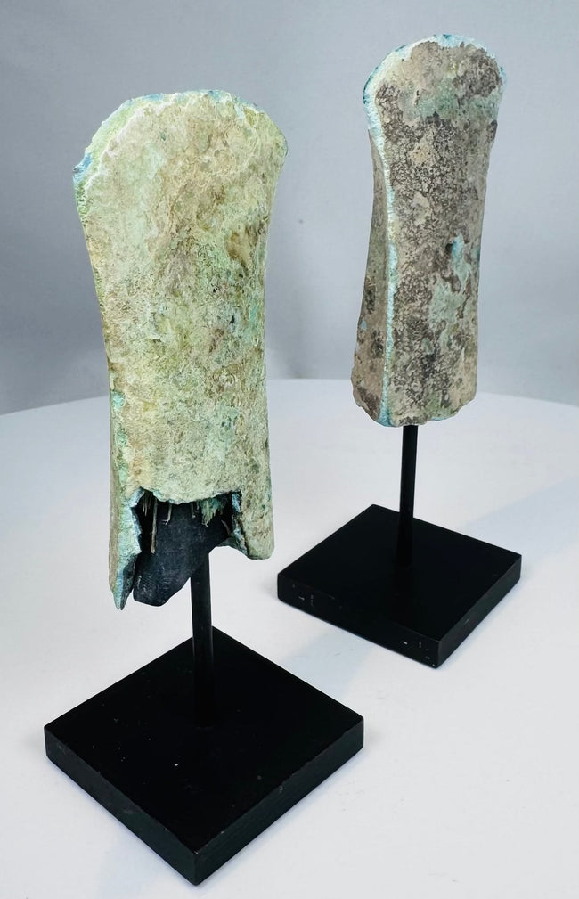 Mounted Dong Son bronze axe pair from the prehistoric period