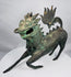 Chinese bronze qilin mythical beast with green and brown patina