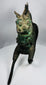 Antique Chinese qilin sculpture with naturally aged green patina