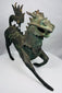 Detail of the flame-shaped tail on a Chinese bronze qilin