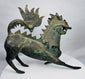 Late Qing Dynasty bronze qilin with dragon-like facial features