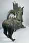 Underside of a hollow-cast Chinese bronze mythical beast