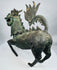 Hollow-cast Chinese bronze qilin with turquoise oxidation