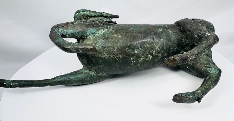 Late Qing to Early Republic bronze qilin guardian figure