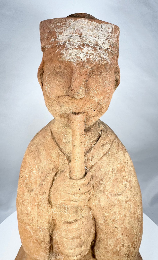 Rear view of a Han Dynasty terracotta funerary sculpture