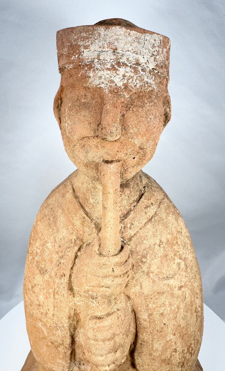 Rear view of a Han Dynasty terracotta funerary sculpture