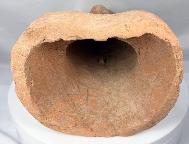 Large 13-inch Han Dynasty terracotta wind instrument player