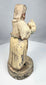 Polychrome Chinese religious sculpture with red and blue pigment