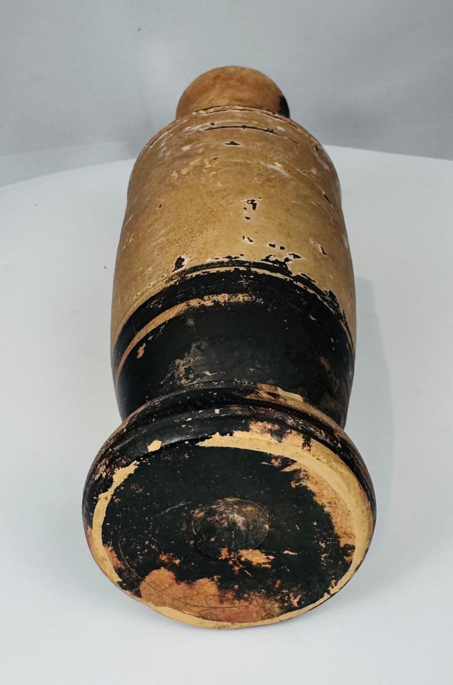Wheel-thrown terracotta lekythos with buff and ochre surface