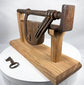Complete 18th-century sliding hasp lock mounted as an antique architectural display