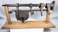 Historic 18th-century gate lock showing its riveted iron body and traditional keyhole