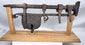 Detailed wrought-iron lock body with rivets, keyhole escutcheon, and dark aged patina