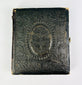 Antique embossed leather ambrotype case from New England, front cover