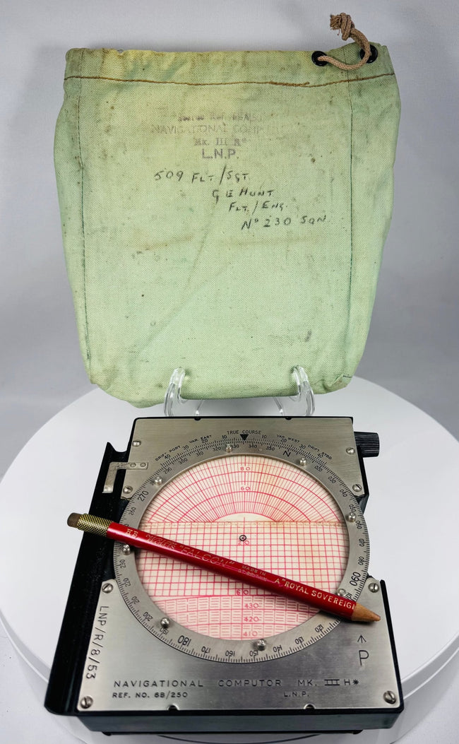 British RAF mechanical flight navigation computer with circular drift scale