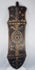Large early 20th-century African wooden shield with white-pigmented incised patterns