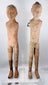 Ancient Chinese terracotta attendants displayed together on clear acrylic stands