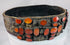 Antique Southern Russian bridal belt with hand-fitted Cornelian stones, riveted brass construction, and aged ceremonial patina.