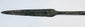 Ancient bronze spearhead from Cyprus featuring a tapered blade, reinforced four-sided midsection, preserved tang, and naturally oxidized surface from the Early Cypriot III period.