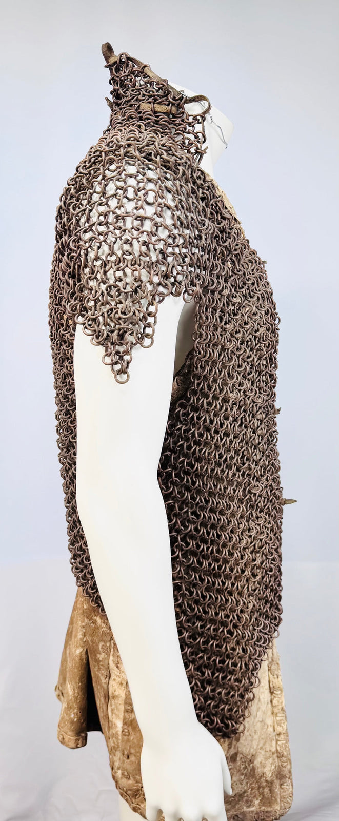 Southeast Asian warrior armour with naturally patinated copper-alloy mail