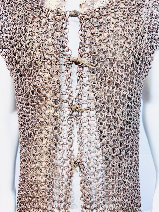 Museum-style display of 19th-century Philippine mail armour from Mindanao