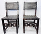 Matched pair of Spanish Baroque leather chairs dating circa 1650–1700