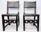 Front view of two late 17th-century Spanish walnut side chairs