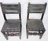 Antique Spanish walnut chairs with studded leather seats and backs