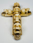 Reverse of an antique bone skull cross showing its fitted construction
